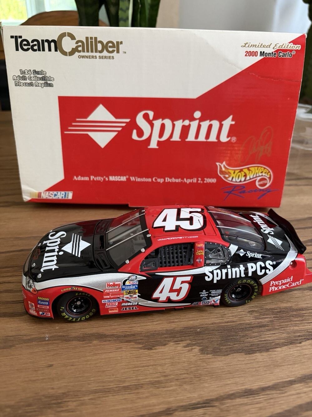 Adam Petty #45 Sprint 2000 Monte Carlo Hot Wheels Team Caliber 1:24 Diecast Car